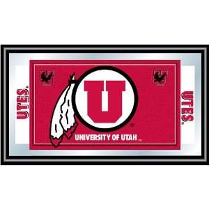  University of Utah Logo and Mascot Framed Mirror: Sports 