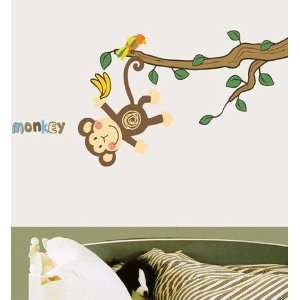   Monkey WALL Peel & Stick Mural Deco STICKER SS 58219: Home Improvement