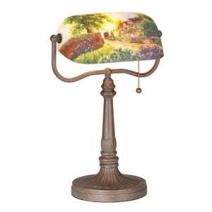  RP9 TLB   Reverse Painted Bankers Lamp