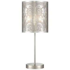  Cut Out Steel Floral Scroll 19 1/2 High Accent Table Lamp 