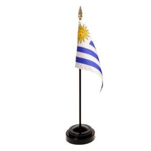  Uruguay Flag 4X6 Inch Mounted E Gloss With Fringe Patio 