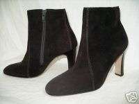 ANDREA PFISTER DARK BROWN SUEDE ANKLE BOOTS SIZE 37  