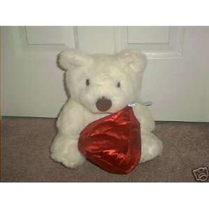  Hershey Kisses White Plush Bear w/Red plush Kiss 11 
