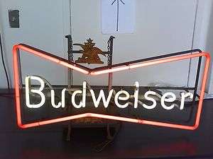   Budweiser Beer Bow tie Neon Light Display Sign RARE~FRANCEFORMER
