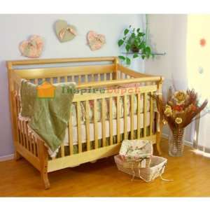  4 in 1 Amy Aspen Solid Wood Natural Baby Crib: Home 
