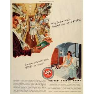   Ad United States Steel Keith Ward Hospital Cars   Original Print Ad
