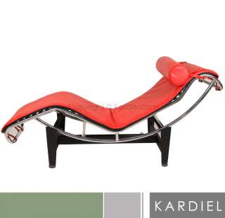 Le Corbusier LC4 Chaise Lounge, Red Aniline Leather