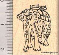 Caparisoned Indian Elephant rubber stamp H12013 WM  