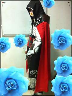 Assassins Creed 2 II Anime Ezio Black White Boy Girl Cosplay Costume 