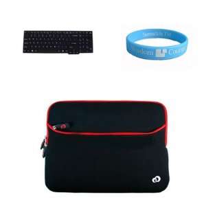  Dual Pocket Carrying Black Red Sleeve for 13 inch Asus UL30,UL30A 