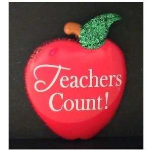   B48 1 Gift Tag with Magnet Teachers Count / Apple