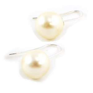    Earrings / Dormeuses silver Perle Unique white / white. Jewelry