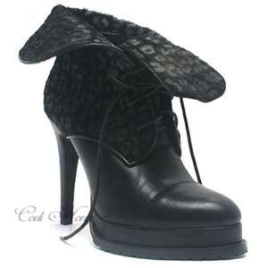 Womens Chic Leo lace up platform Ankle booties heels  