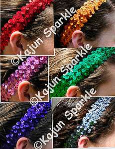 Kajun Sparkle Sequin Stretch Softball Volleyball Headbands MADE IN USA
