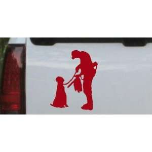 5in X 6in Red    Bird Hunter with Dog Hunting And Fishing Car Window 