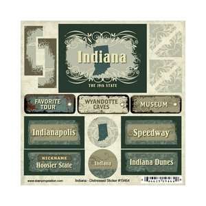     Indiana   Distressed Cardstock Stickers: Arts, Crafts & Sewing