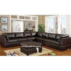  Modular Sectional Sofa with Tufted Design in Espresso 