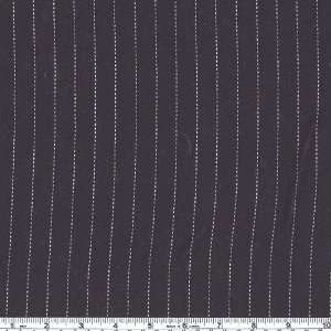  60 Wide Wool Blend Pinstripe Dark Navy Blue Fabric By 