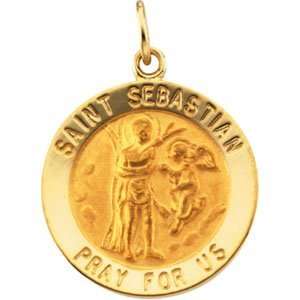    14K Yellow Gold St. Seabastian Medal DivaDiamonds Jewelry