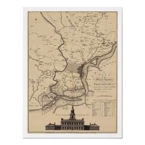  Philadelphia Plan Map   1777 Posters