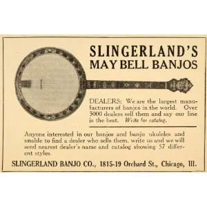   May Bell Banjos Chicago Ukuleles   Original Print Ad