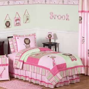   Friends Pink And Green 4 Piece Twin Comforter Set
