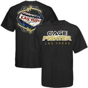  Cage Fighter by MMA Authentics Black Vegas City T shirt 