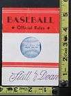 1940 Official Rules of Baseball Stall and Dean by Tempe