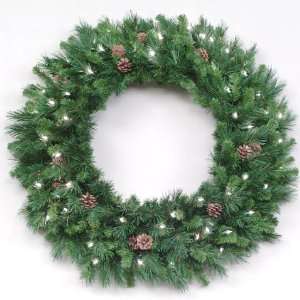  8 Pre Lit Cheyenne Pine Commercial Christmas Wreath 