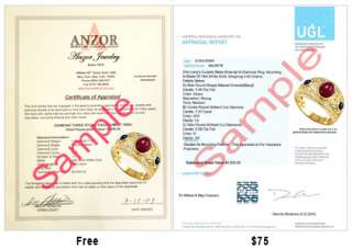 Available UGL appraisal certificate.+ $75.00