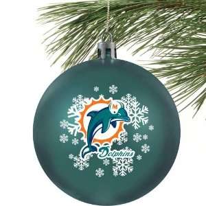  Miami Dolphins Aqua Shatter Proof Snowflake Ball Ornament 