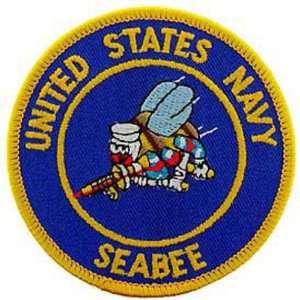  U.S. Navy Seabee Patch Blue & Yellow 3 Patio, Lawn 