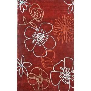  Cine Floating Lilies Rug in Red