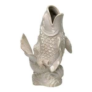  White Koi Fish Vase: Home & Kitchen