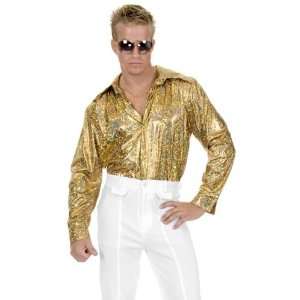   Costumes CH01166P 3X Mens Plus Size Disco Gold Glitter Shirt Size 3X
