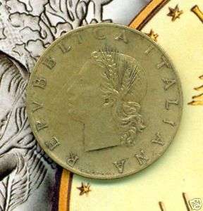 1957 L.20 R LIRE REPUBLICA ITALIANA ITALY COIN  