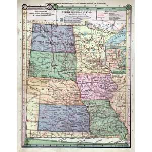   1885 Antique Map of the Northern Central States