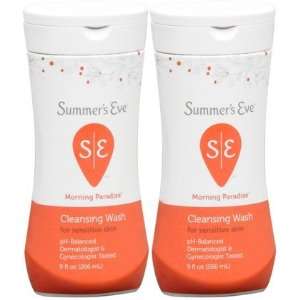 SUMMERS EVE Feminine Wash for Sensitive Skin Morning Paradise 9 oz, 2 