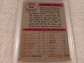 1956 Topps #63 Pittsburgh Steelers Team Card   PSA 6 EX MT   Rare 