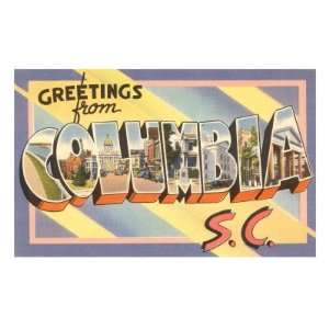  Greetings from Columbia, South Carolina Premium Poster 