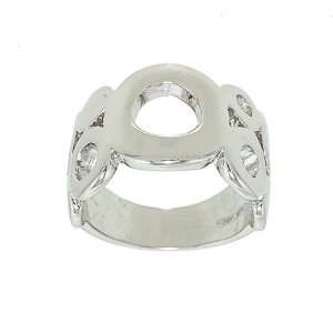  Big and Little Circles Wide Rhodium Plated Band Style 