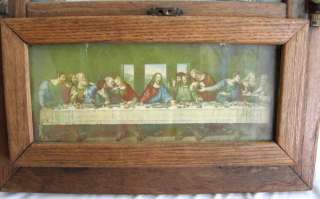 1800s MARY JESUS last rites communion CATHOLIC cabinet  