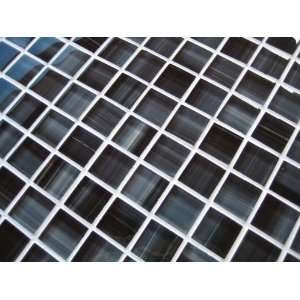  SAMPLE of Midnight Black and Grey Glass Mosaic Tile From 