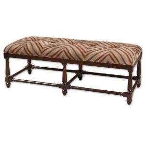  UT23027   Plush Striped Bench on Solid Wood Frame