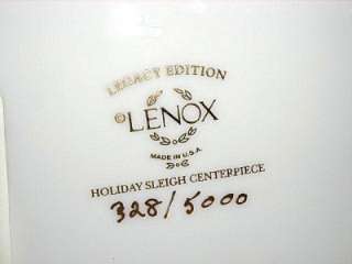 Lenox Holiday Accent Sleigh Centerpiece Legacy Edition~SKU#6403141~USA 
