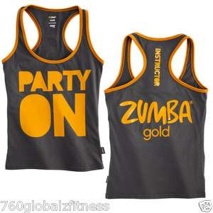 Zumba Gold Party On Instructor Racerback Tank Top New With Tags Ships 