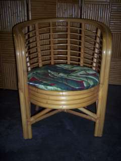 Rattan Hawaiian Vintage Style Barrel Chair  