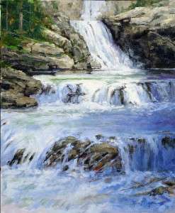 ROSS B YOUNG ORIGINAL PAINTING ROCKY MOUNTAIN STREAM  