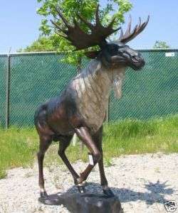Bronze MOOSE Elk Caribou Deer Lodge STATUE garden ART  
