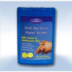  Germ Away   Anti Bacterial Hand Wipes Fresh Lemon Scent 